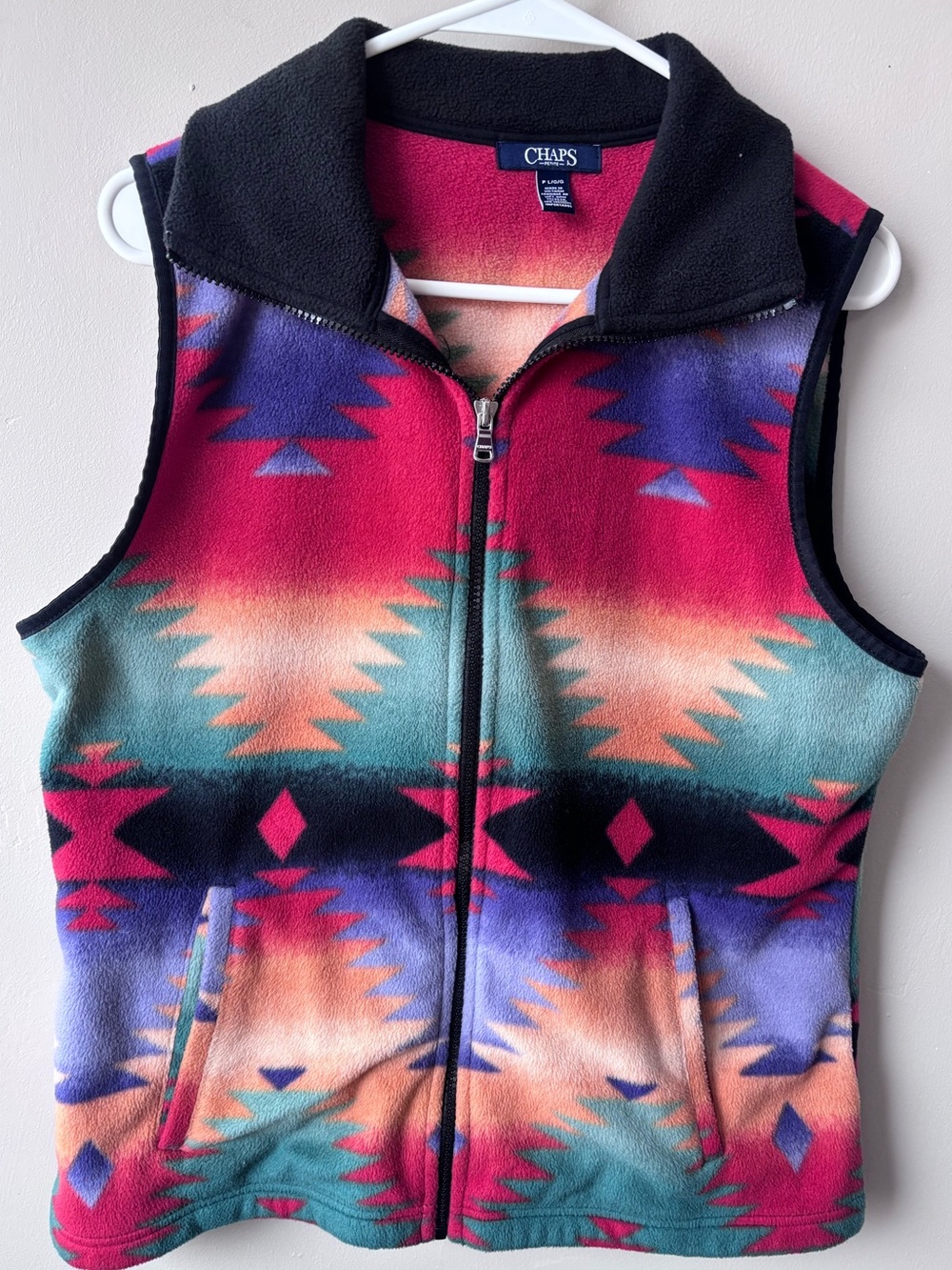 Chaps by ralph lauren Petite Fleece Vest southwester print